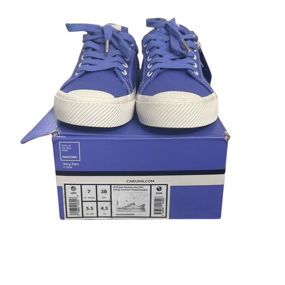NIB! Cariuma OCA Low Pantone Very Peri Canvas Contrast Thread Sneaker - Size 7 - Picture 9 of 10